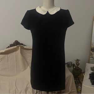 90s style Little Black Mini Dress with White Peter Pan Collar